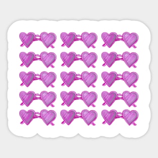 Heart glasses watercolor pattern Sticker